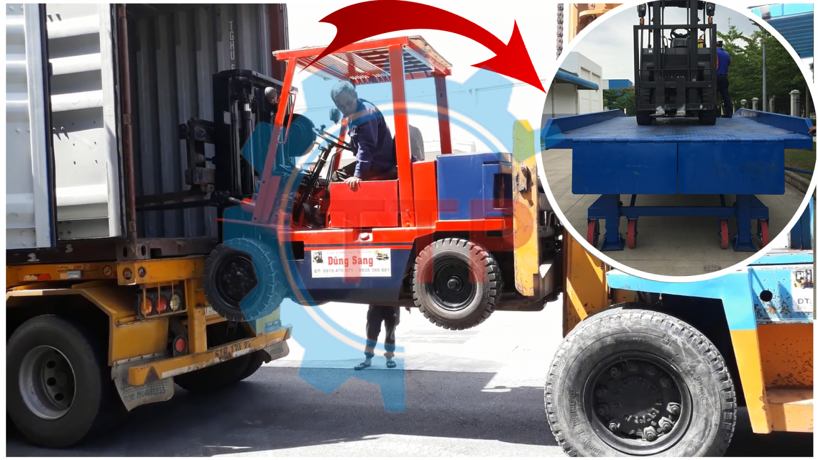 cau xe nang giai phap len xuong hang container an toan, hieu qua