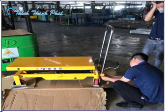 BÀN NÂNG HẠ THỦY LỰC CHỮ X 500KG VẬN HÀNH BẰNG CƠ